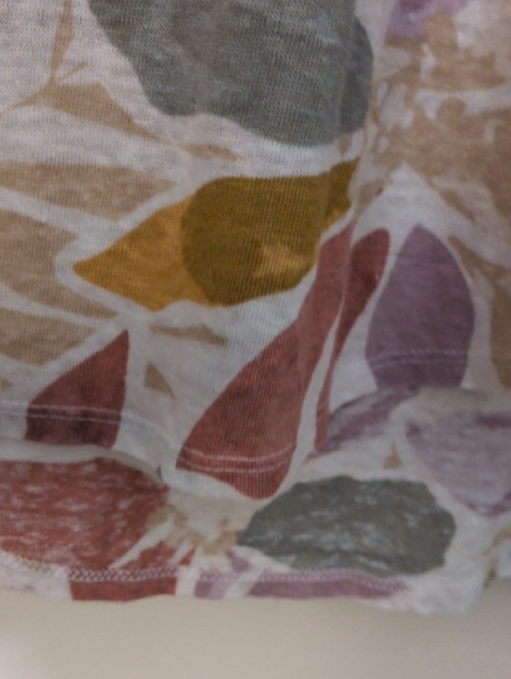 Lightweight Floral Print Tee in Soft Pastels 100% Linen - Picture 7 of 9